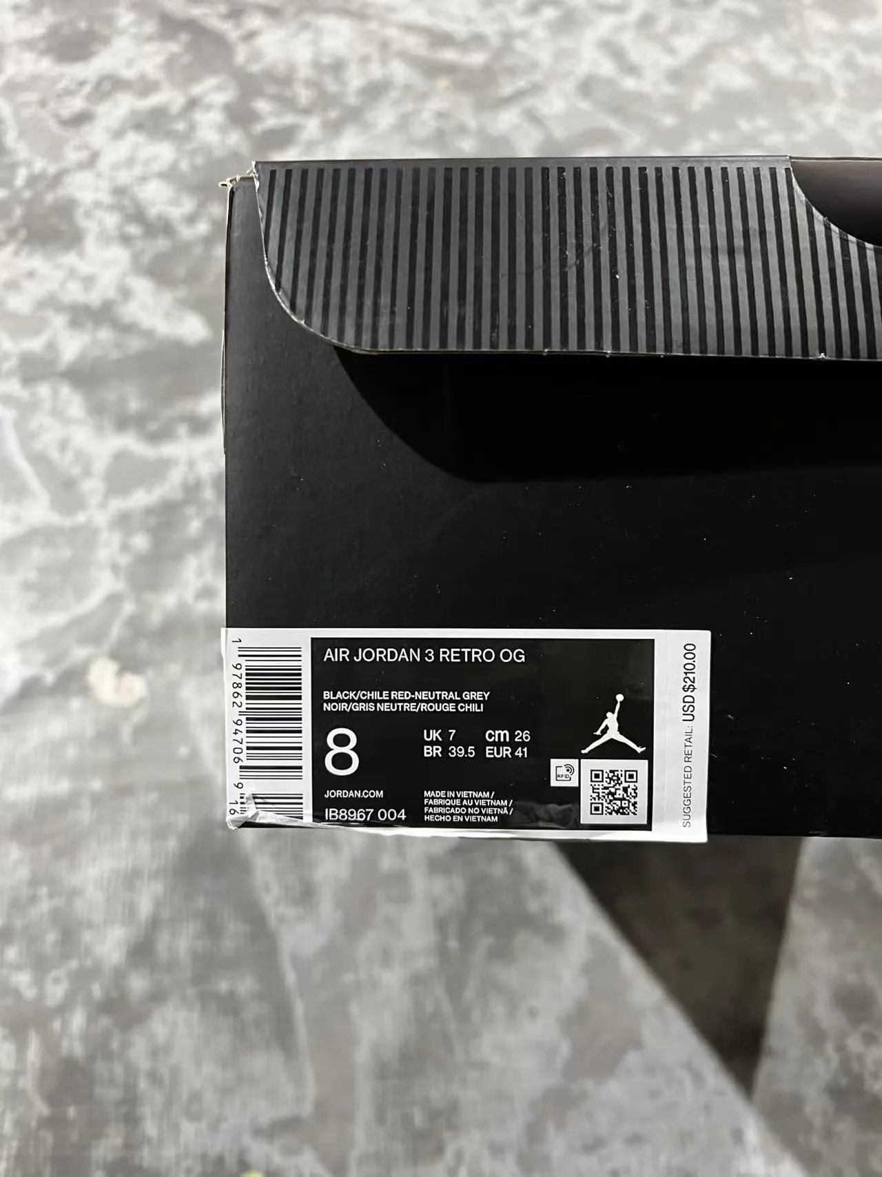 Air Jordan 3 Black Cement Blue Basketball Shoes 10