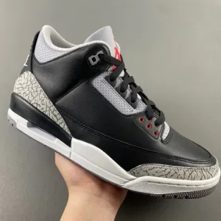 Air Jordan 3 Black Cement Elephant Print Basketball Shoes