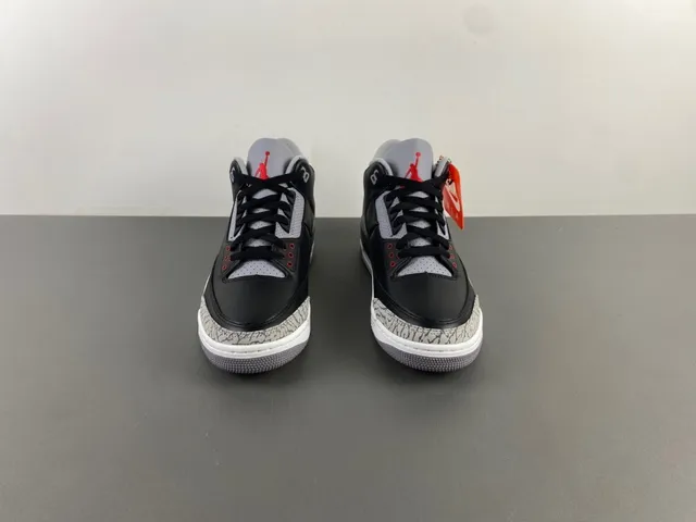 Air Jordan 3 Black Cement Elephant Print Basketball Shoes 11