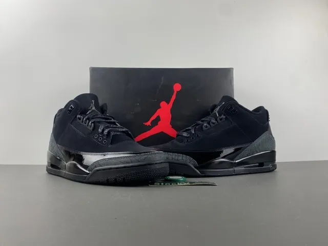 Air Jordan 3 Black Elephant Print Basketball Shoes 13
