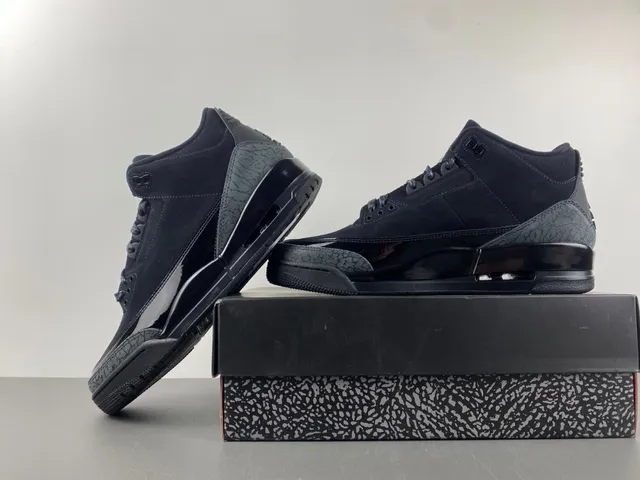 Air Jordan 3 Black Elephant Print Basketball Shoes 14