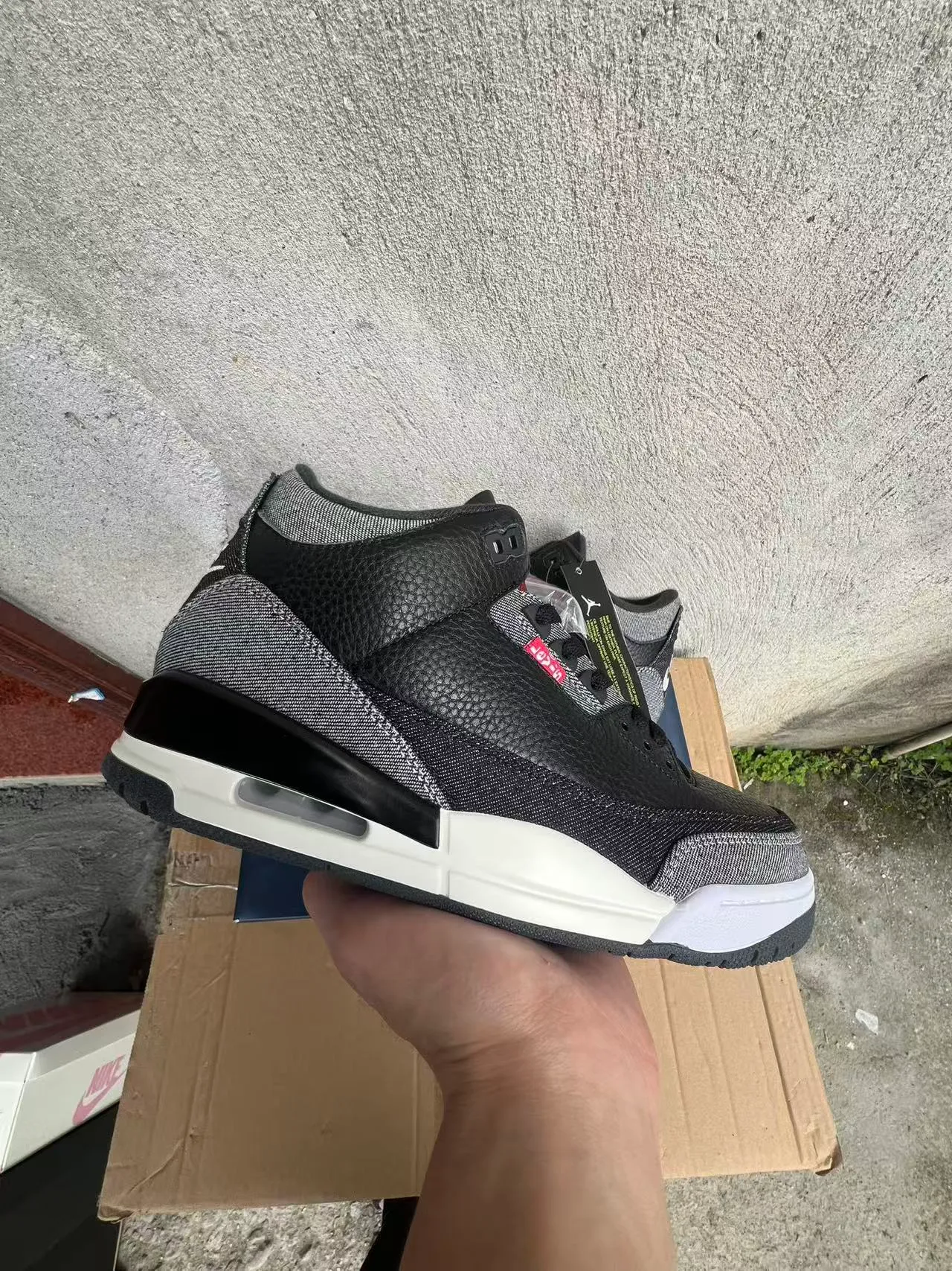 Air Jordan 3 Black Gray Textured Upper Basketball Shoes 2