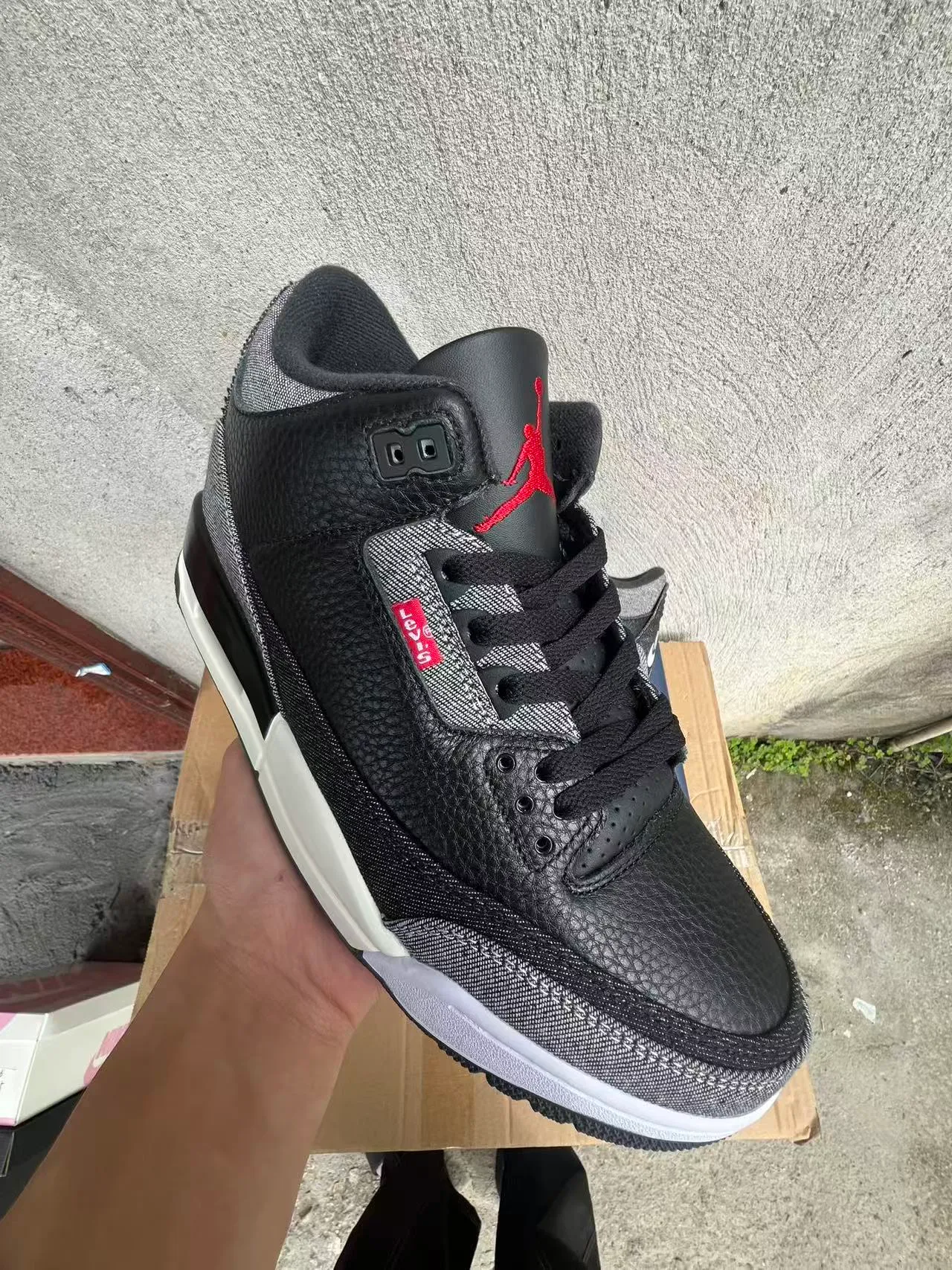 Air Jordan 3 Black Gray Textured Upper Basketball Shoes 3