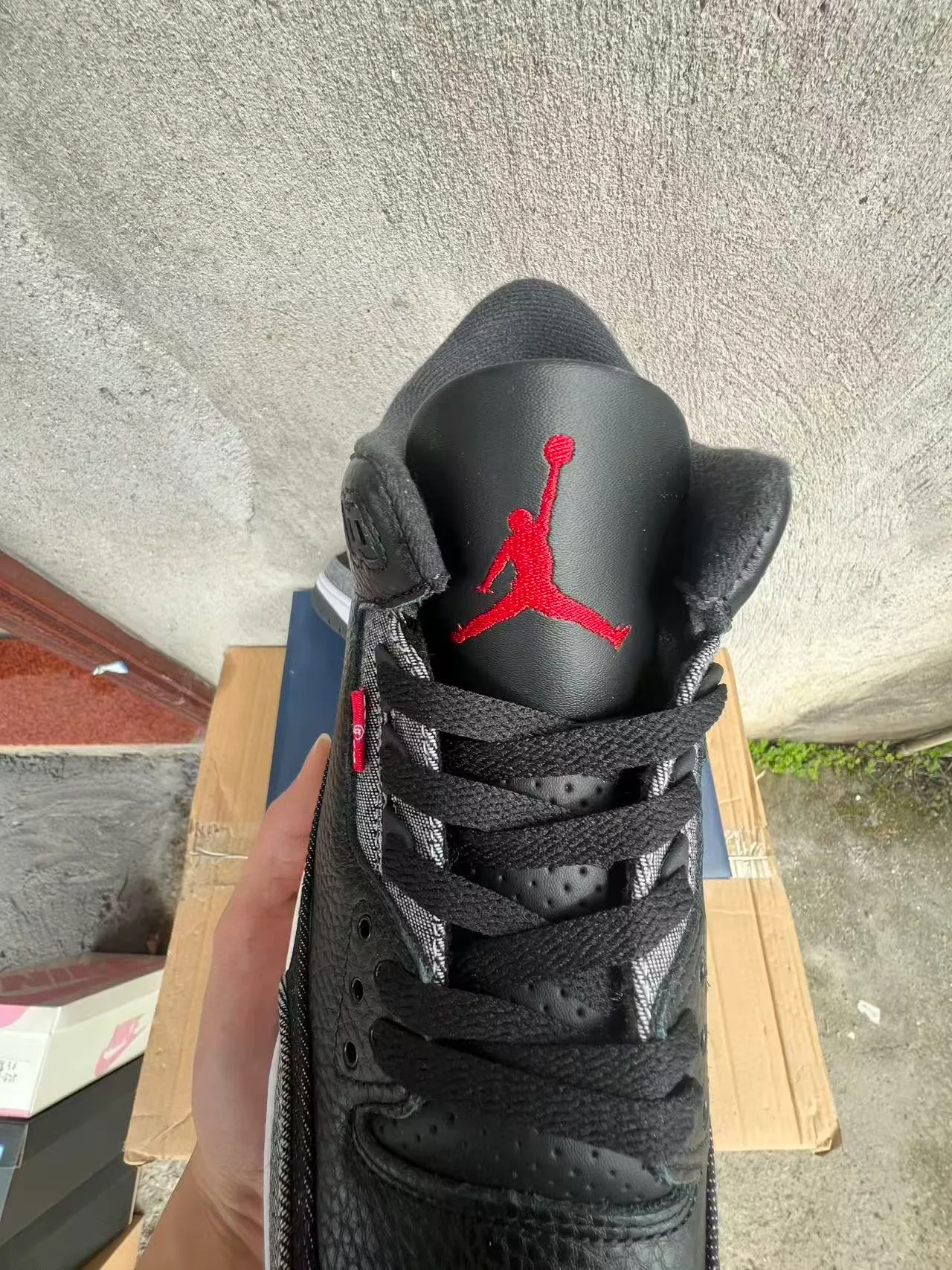Air Jordan 3 Black Gray Textured Upper Basketball Shoes 5