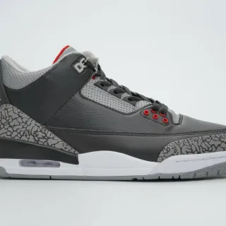 Air Jordan 3 大象印花 黑灰红 篮球鞋