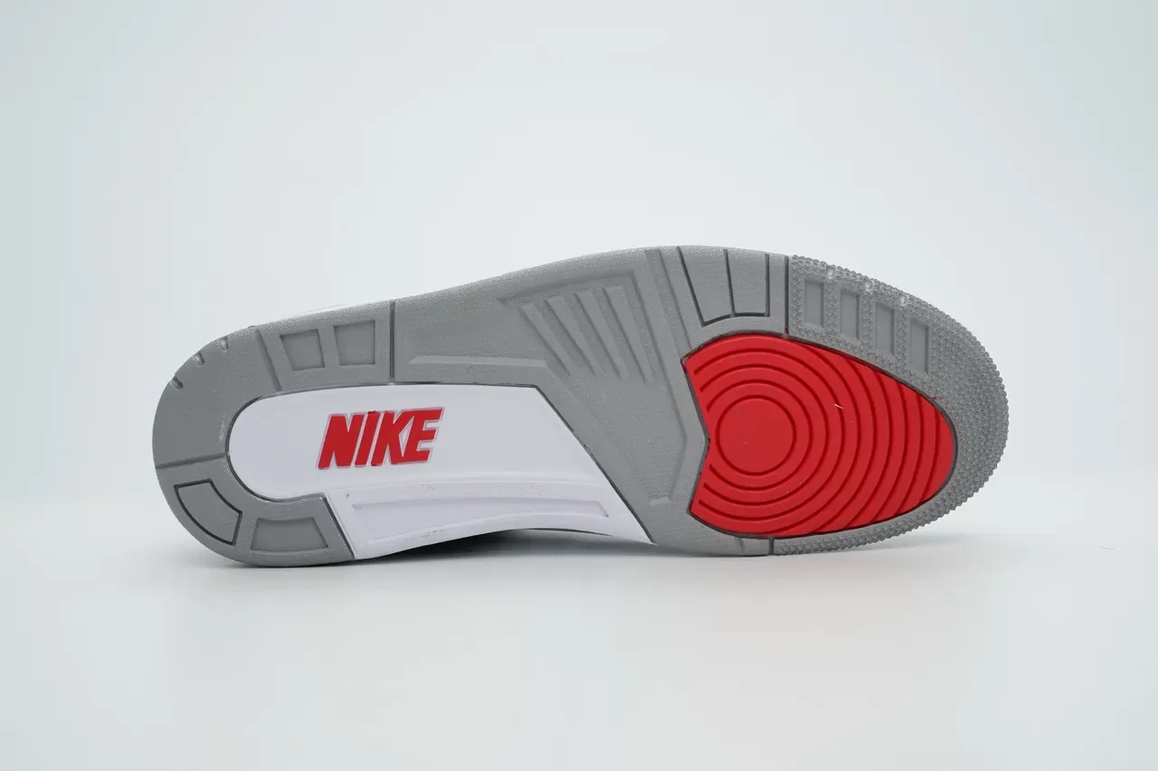 Air Jordan 3 Estampa de Elefante Preto Cinza Vermelho Tênis de Basquete 9