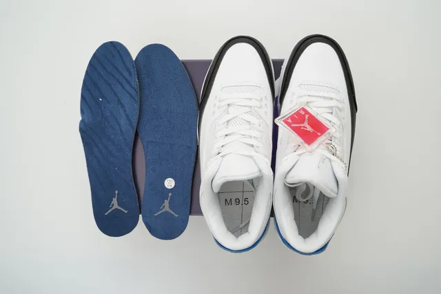 Air Jordan 3 Fragment Design White Black Blue Basketball Shoes 2