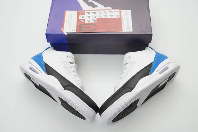Air Jordan 3 Fragment Design White Black Blue Basketball Shoes 4
