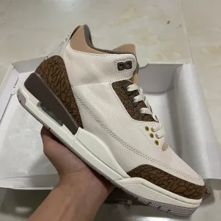 Air Jordan 3 Off-White Brown Elephant Print Basketball Shoes