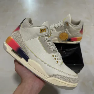 Air Jordan 3 Off-White Cream Gradient Heel Basketball Shoes