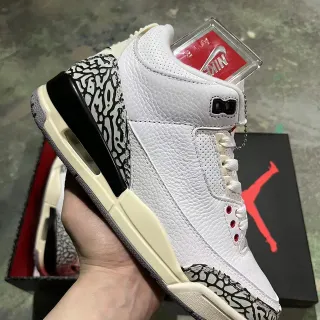 Air Jordan 3 White Black Elephant Print Basketball Shoes
