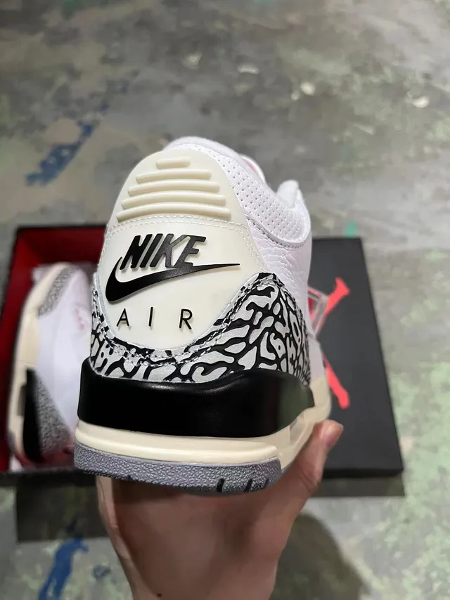 Air Jordan 3 White Black Elephant Print Basketball Shoes 5