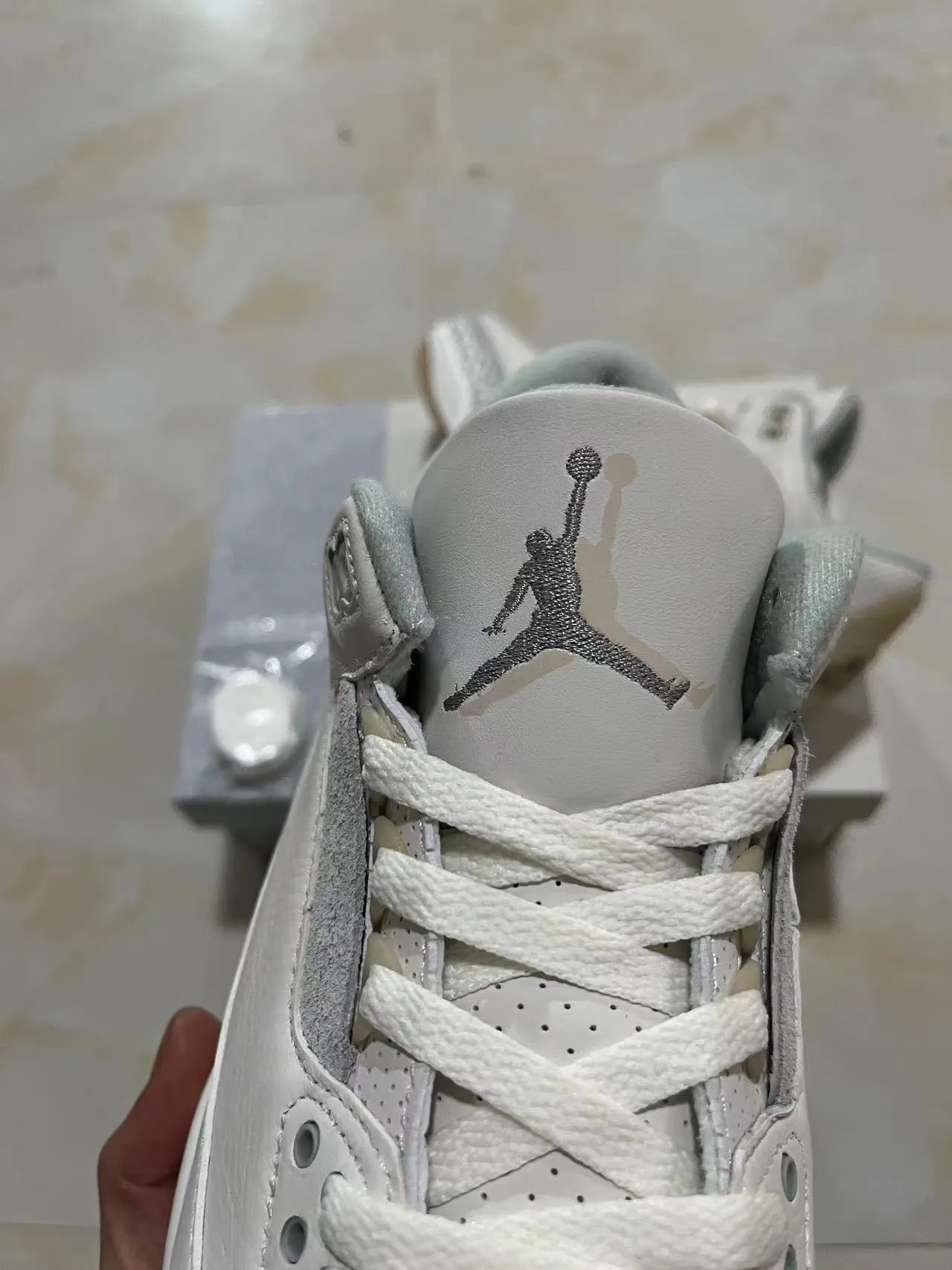 Air Jordan 3 White Elephant Print Basketball Shoes 4