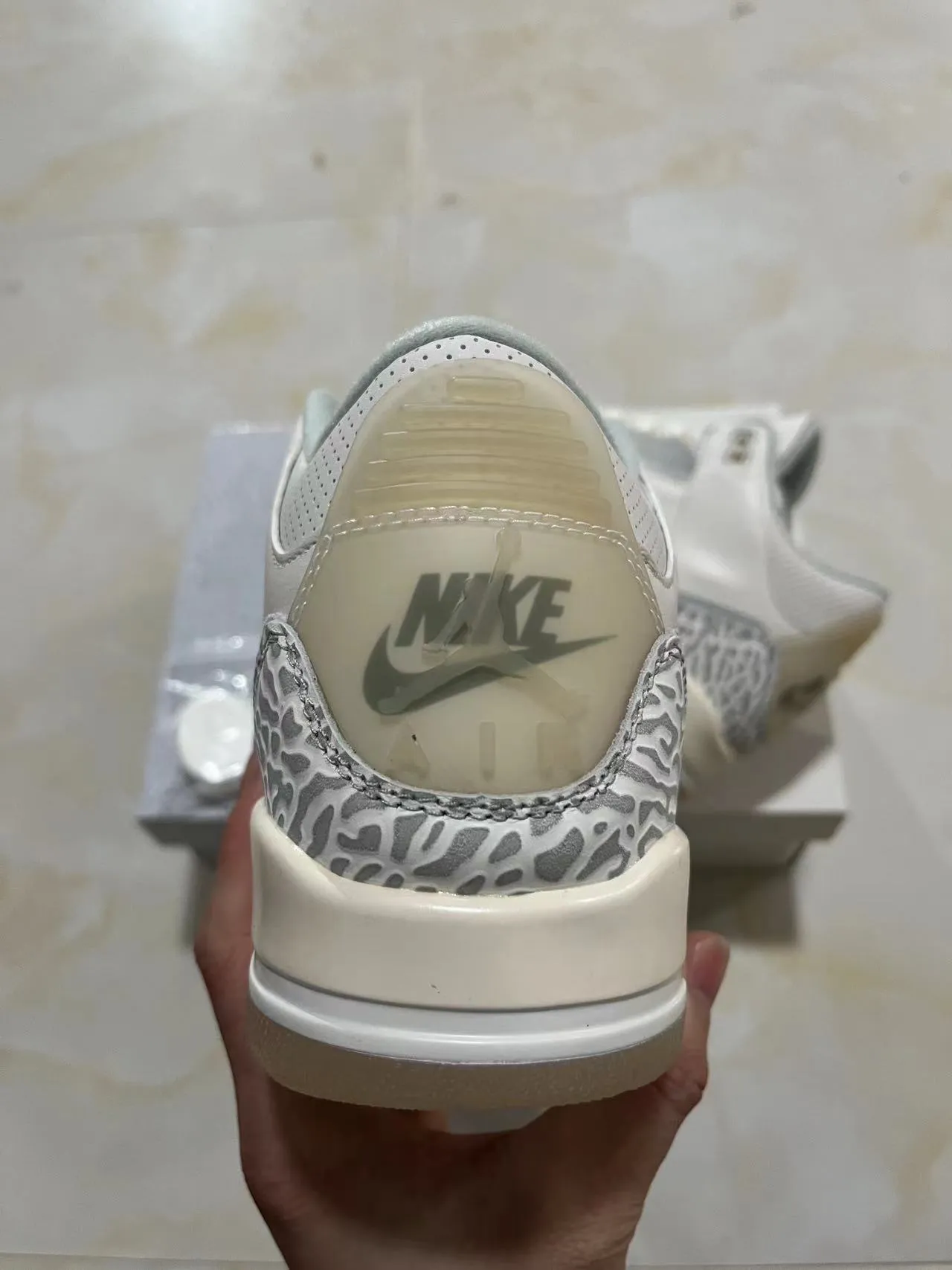 Air Jordan 3 White Elephant Print Basketball Shoes 8