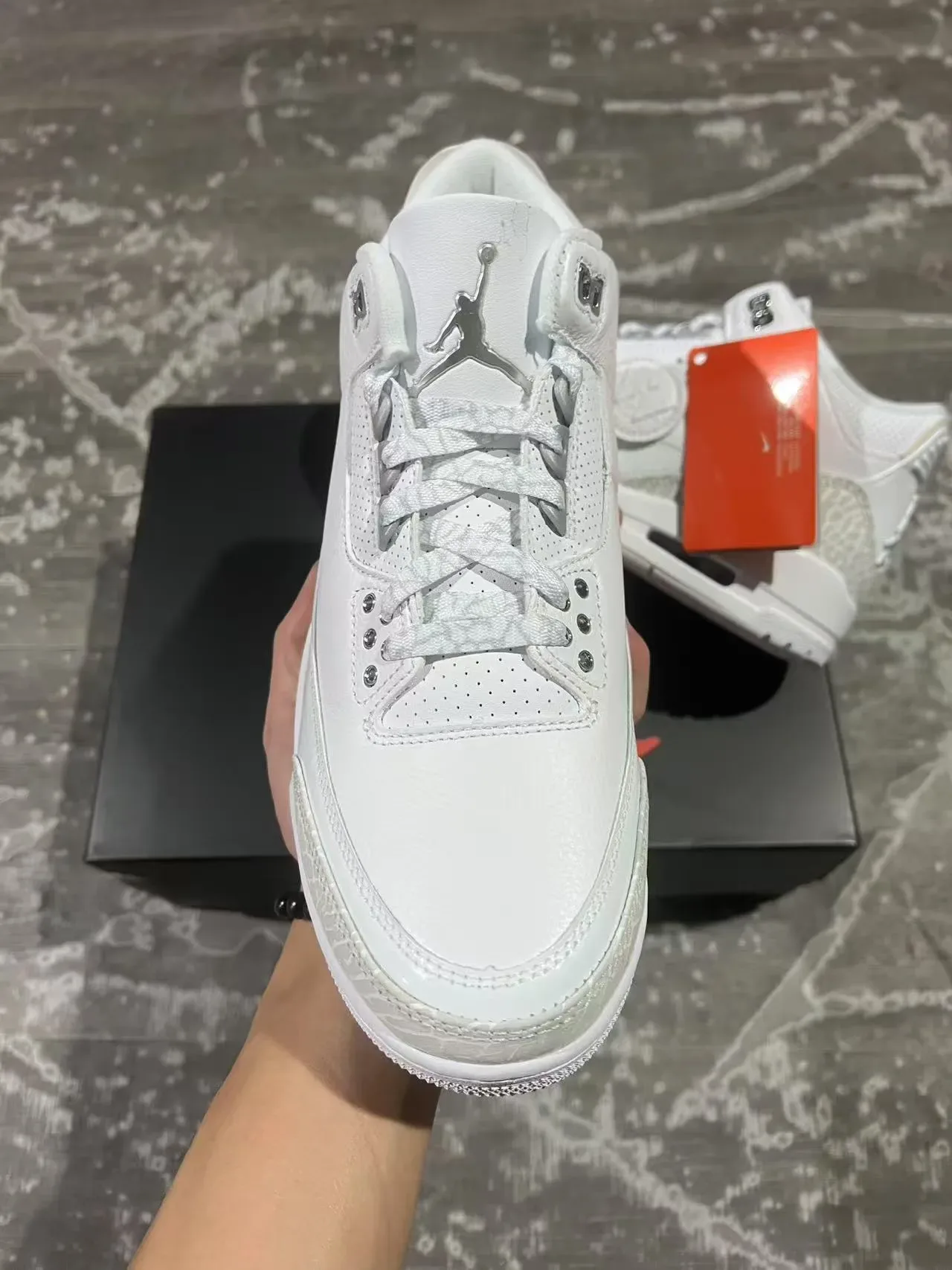 Air Jordan 3 Estampa Elefante Branco Tênis de Basquete 3
