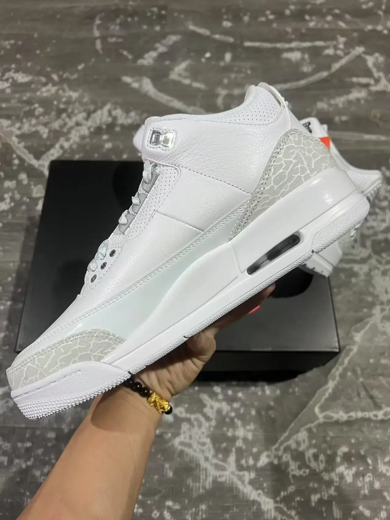 Air Jordan 3 Estampa Elefante Branco Tênis de Basquete 5