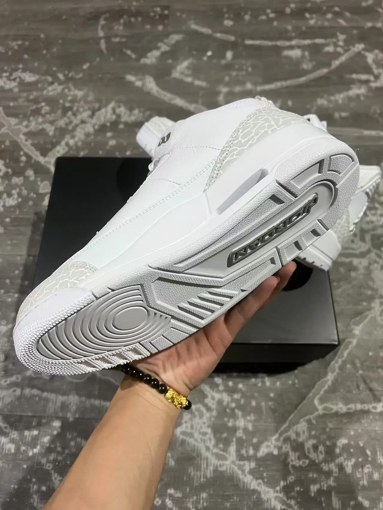 Air Jordan 3 Estampa Elefante Branco Tênis de Basquete 6