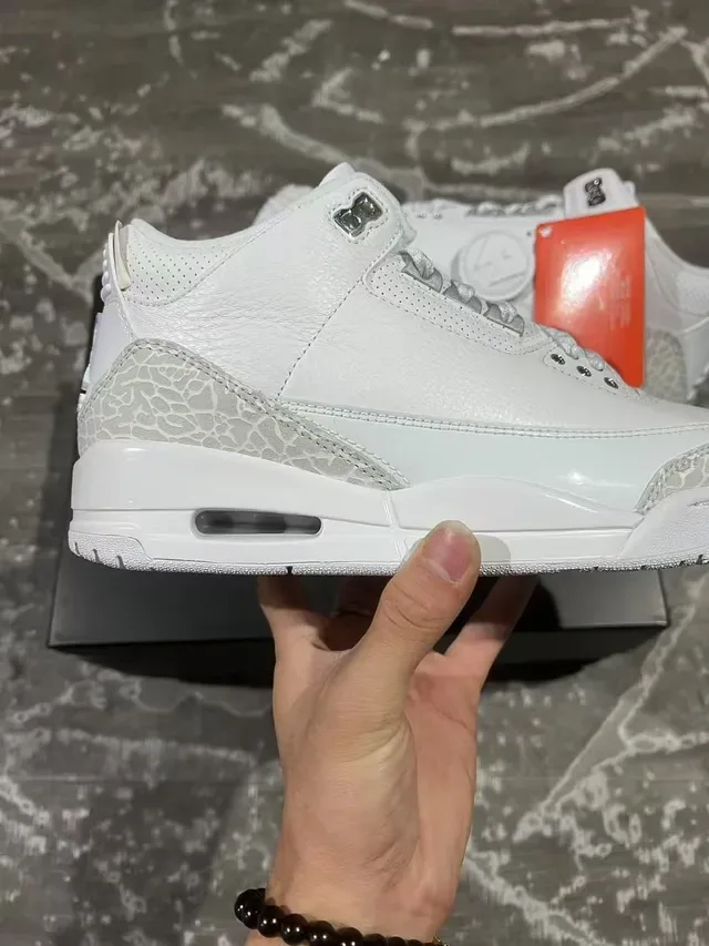 Air Jordan 3 Estampa Elefante Branco Tênis de Basquete 7