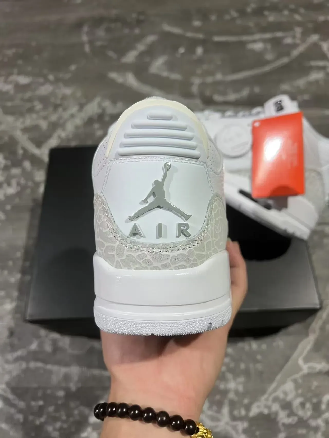 Air Jordan 3 Estampa Elefante Branco Tênis de Basquete 8