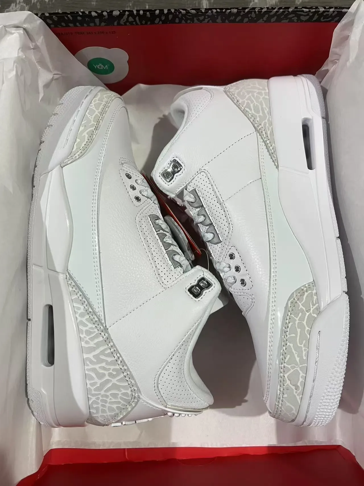 Air Jordan 3 Estampa Elefante Branco Tênis de Basquete 9