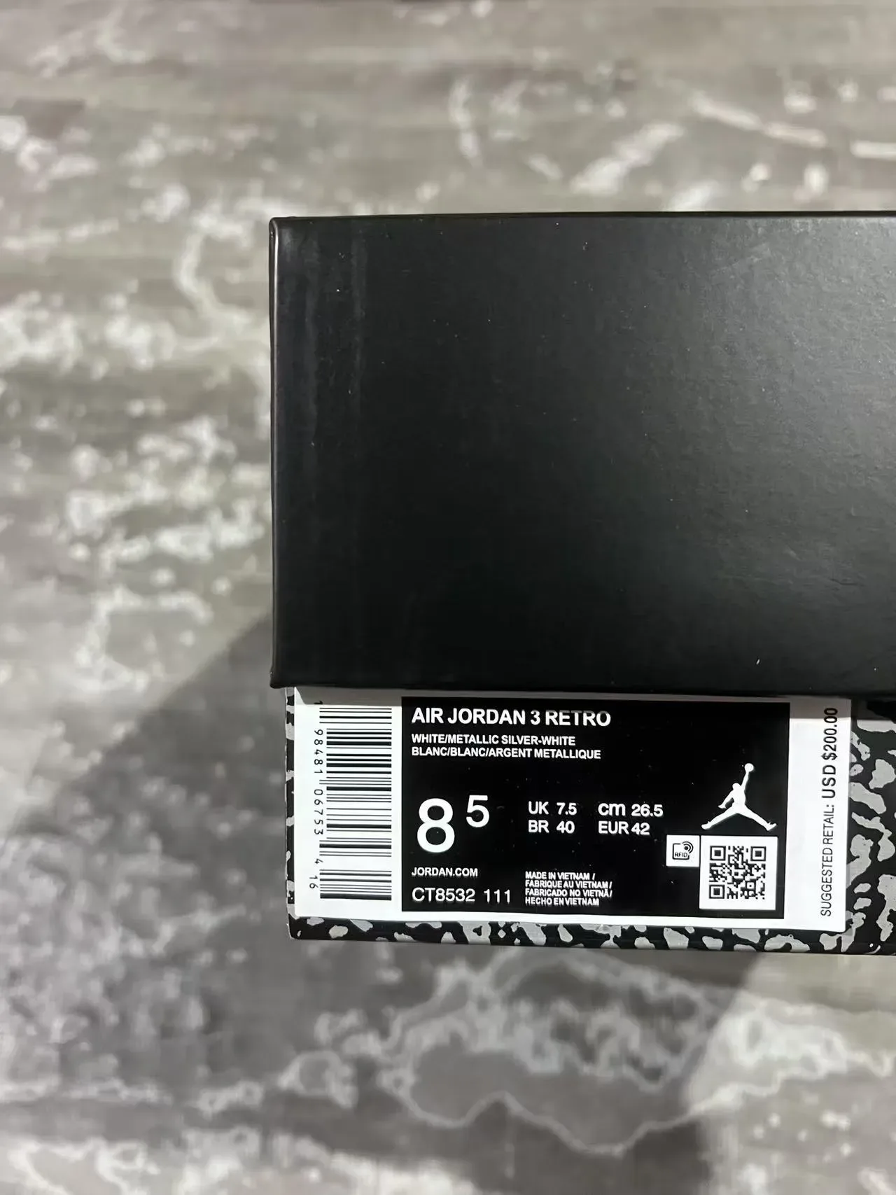 Air Jordan 3 Estampa Elefante Branco Tênis de Basquete 10