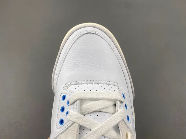 Air Jordan 3 Tênis de Basquete Branco Cinza Claro Azul 5