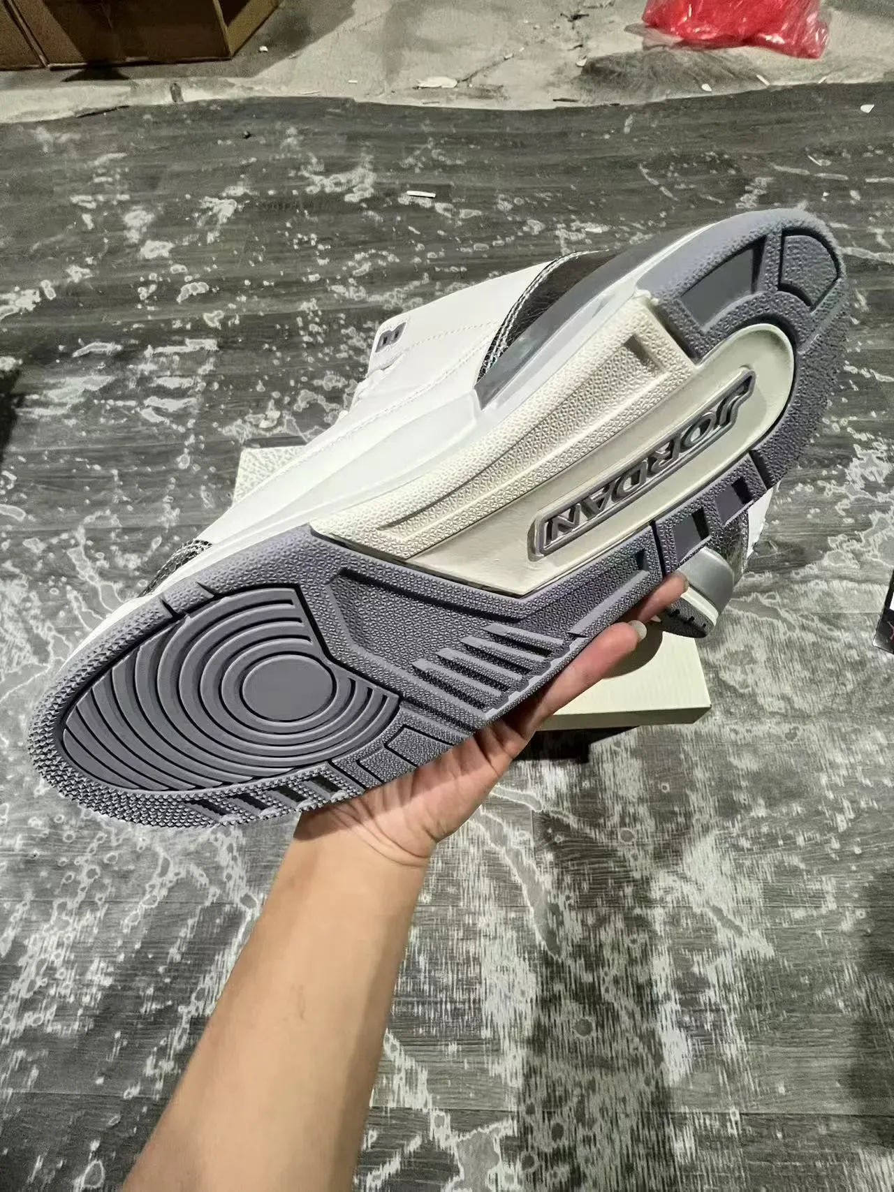 Air Jordan 3 Tênis de Basquete Branco Metálico Prateado 6