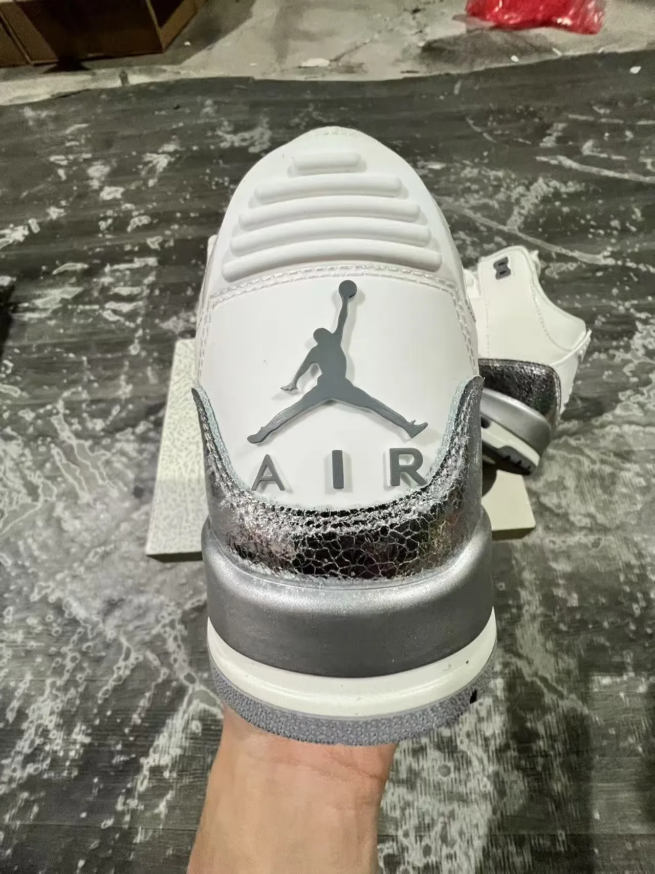 Air Jordan 3 Tênis de Basquete Branco Metálico Prateado 8