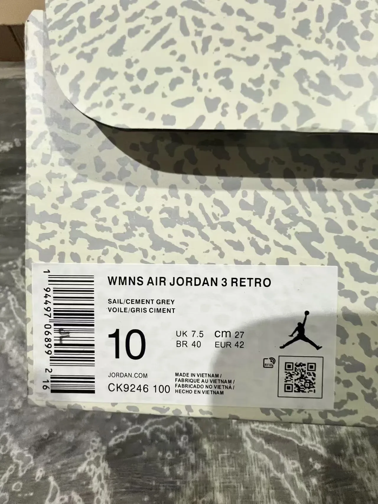 Air Jordan 3 Tênis de Basquete Branco Metálico Prateado 10