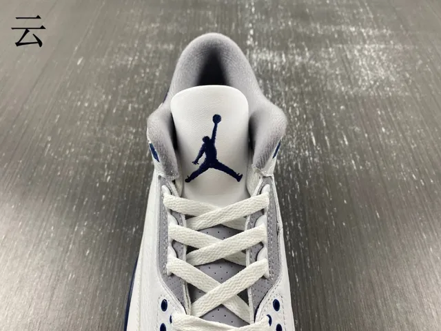 Air Jordan 3 White Navy Elephant Print Basketball Shoes 7