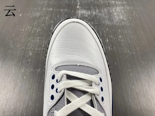 Air Jordan 3 White Navy Elephant Print Basketball Shoes 8