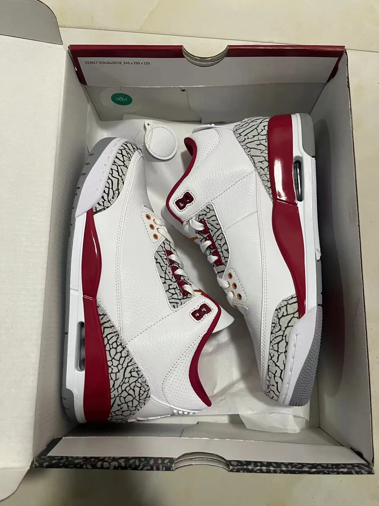 Air Jordan 3 White University Red Elephant Print Basketball Shoes 11