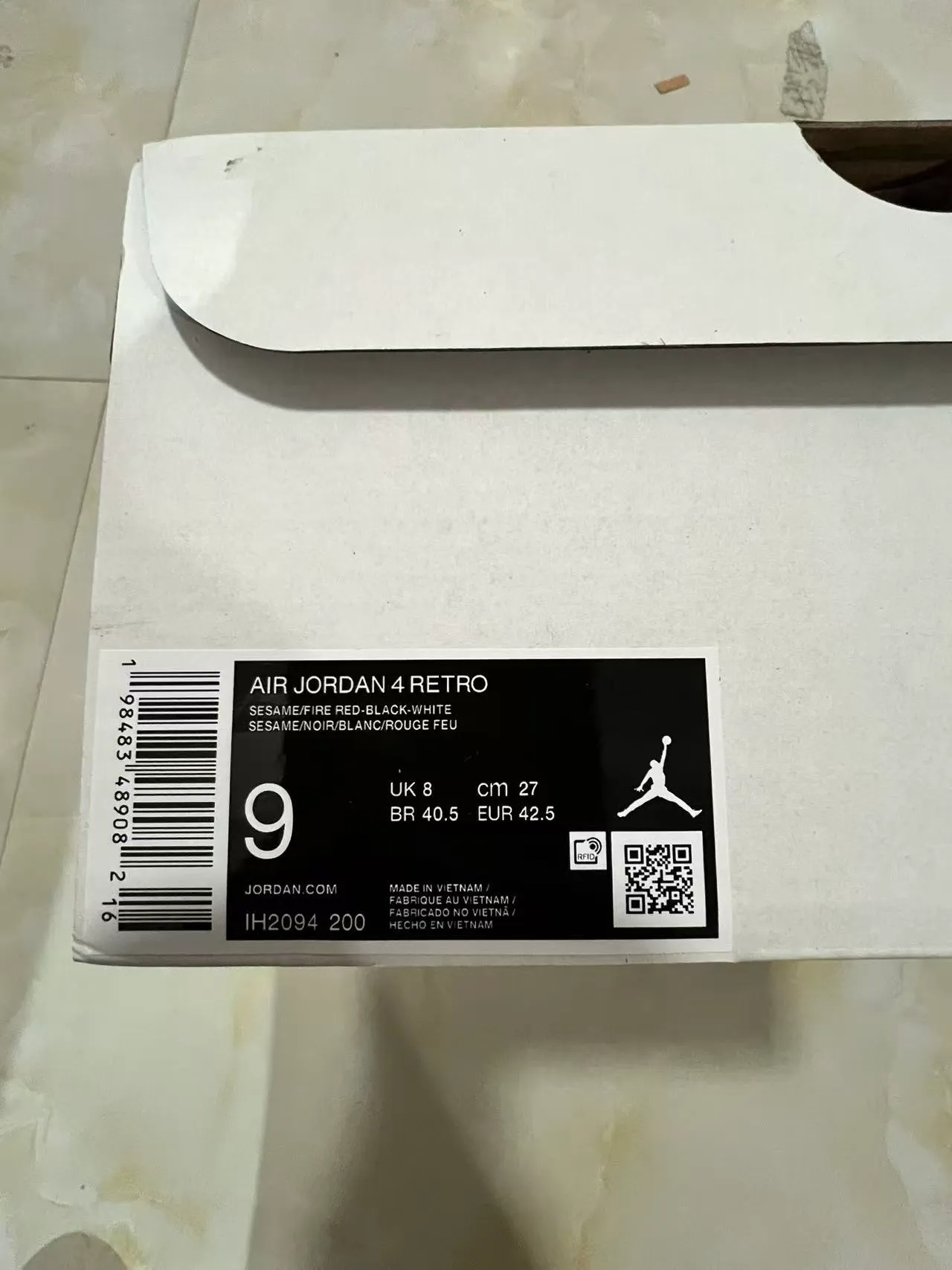 Air Jordan 4 Beige Black Red Basketball Shoes 10
