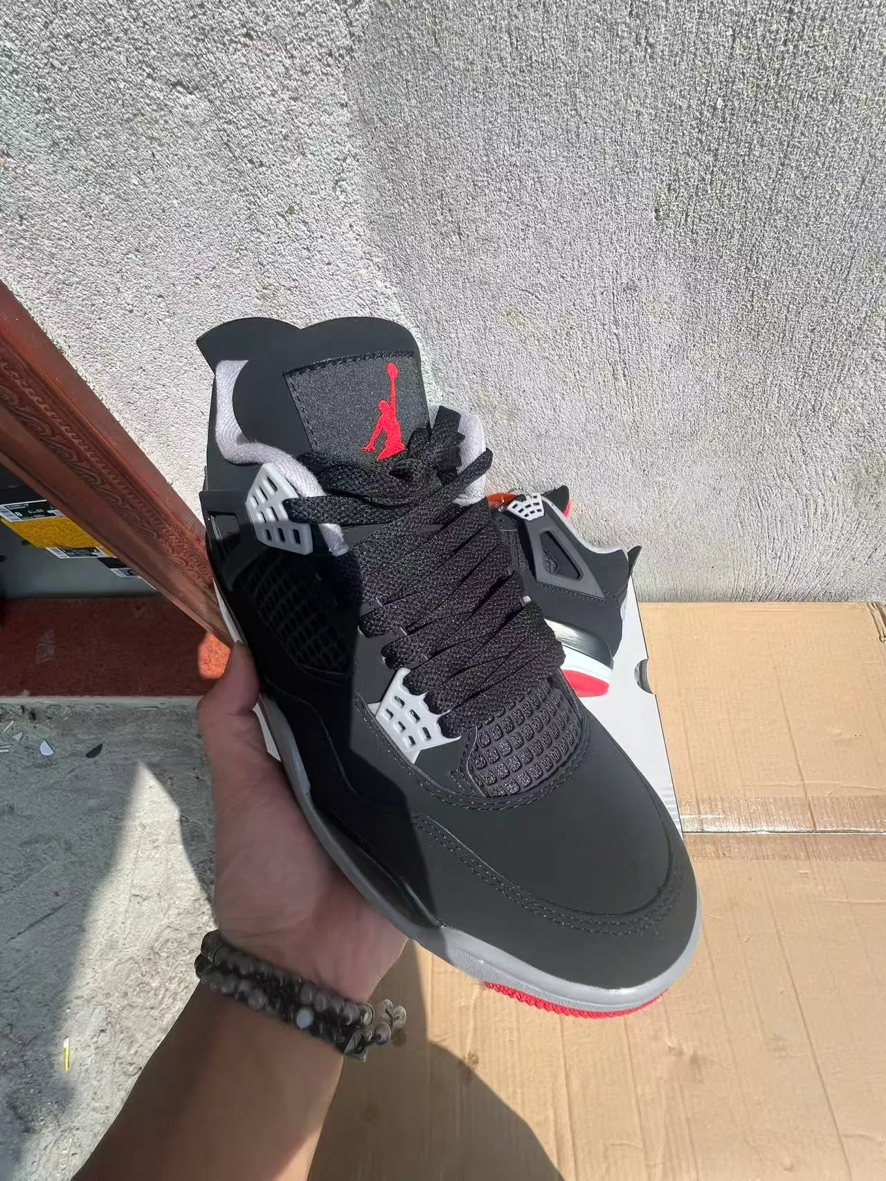Air Jordan 4 Black Cement Gray Basketball Shoes 2