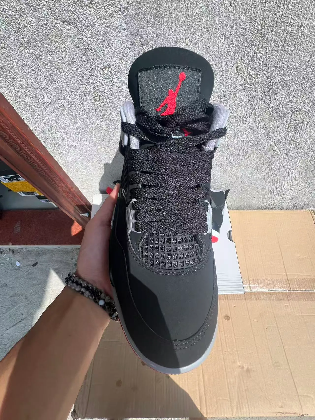 Air Jordan 4 Black Cement Gray Basketball Shoes 3