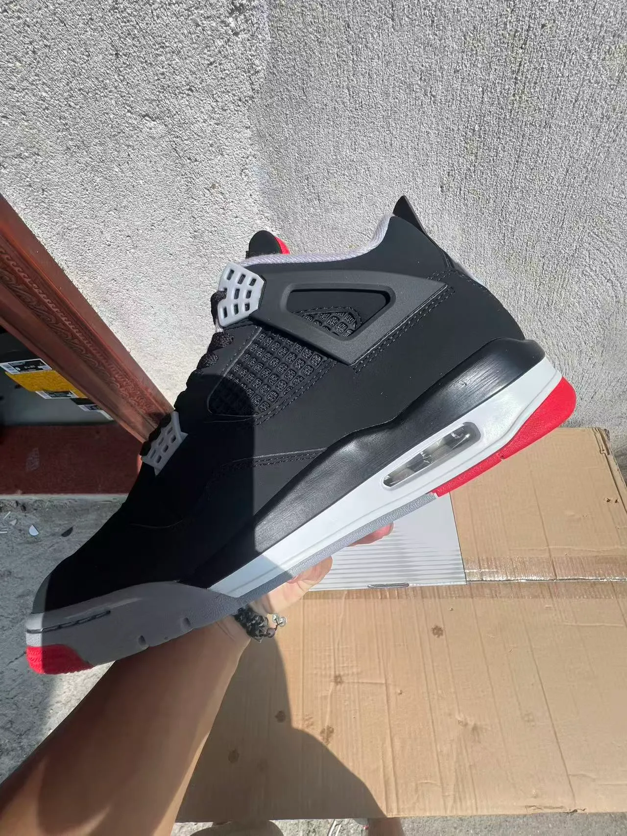 Air Jordan 4 Black Cement Gray Basketball Shoes 5