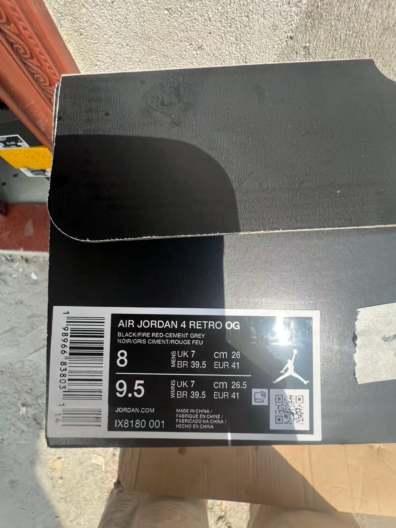 Air Jordan 4 Black Cement Gray Basketball Shoes 10