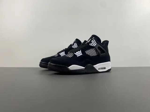Air Jordan 4 Black White Basketball Shoes 10