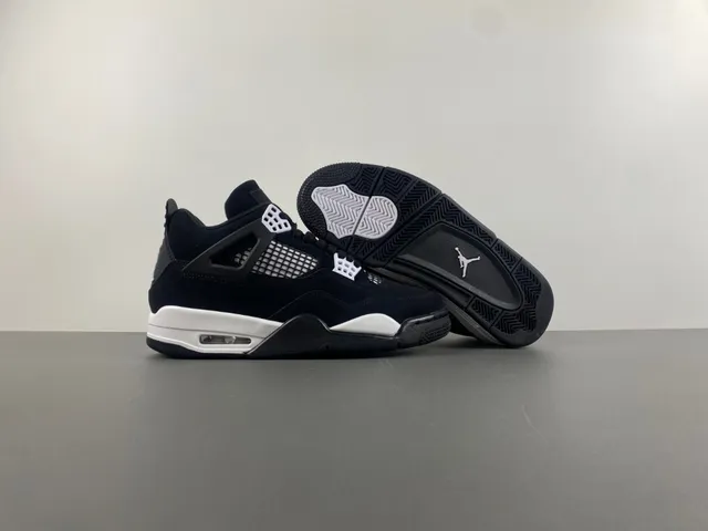 Air Jordan 4 Black White Basketball Shoes 12