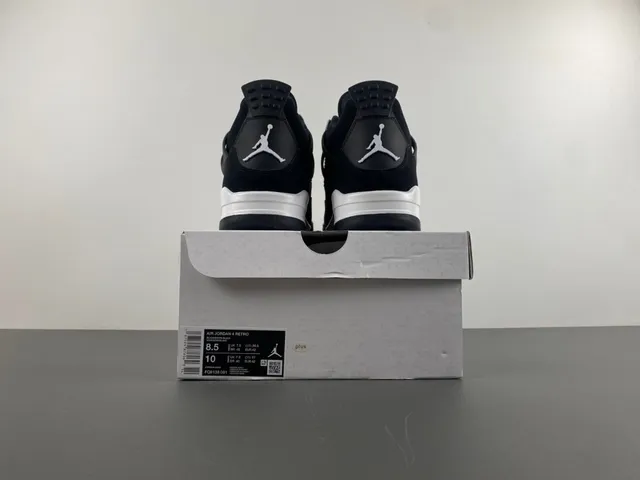 Air Jordan 4 Black White Basketball Shoes 17
