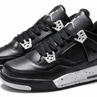 Air Jordan 4 Black White Speckled Basketball Shoes