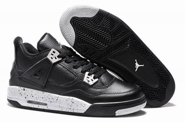 Air Jordan 4 Black White Speckled Basketball Shoes 2