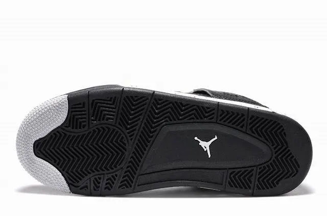 Air Jordan 4 Black White Speckled Basketball Shoes 5
