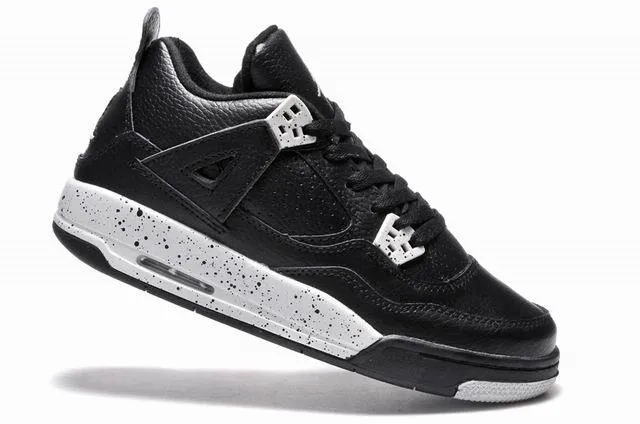 Air Jordan 4 Black White Speckled Basketball Shoes 6