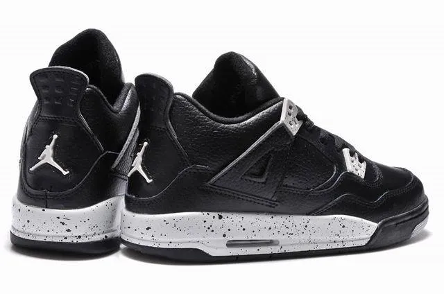 Air Jordan 4 Black White Speckled Basketball Shoes 7