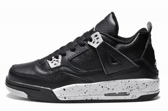 Air Jordan 4 Black White Speckled Basketball Shoes 8