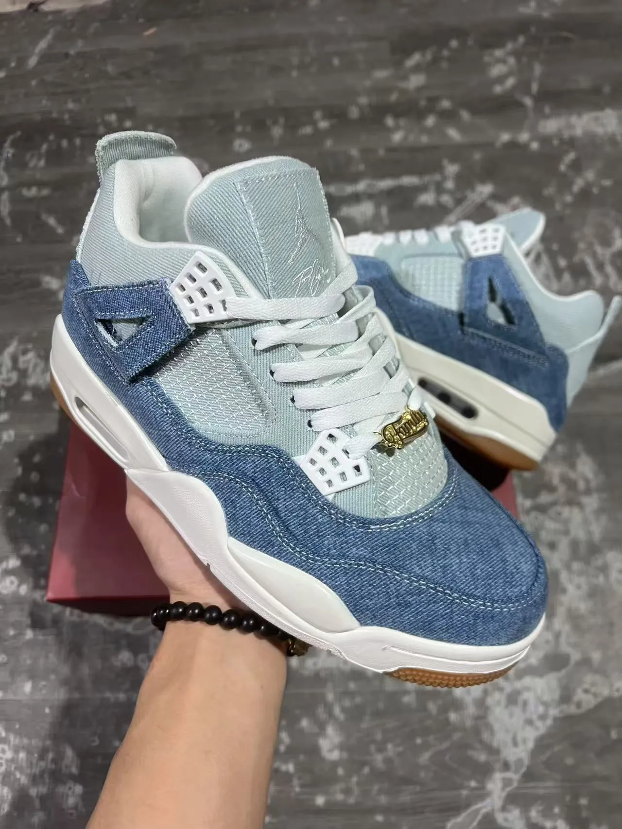 Air Jordan 4 Denim Blue White Gum Basketball Shoes 2