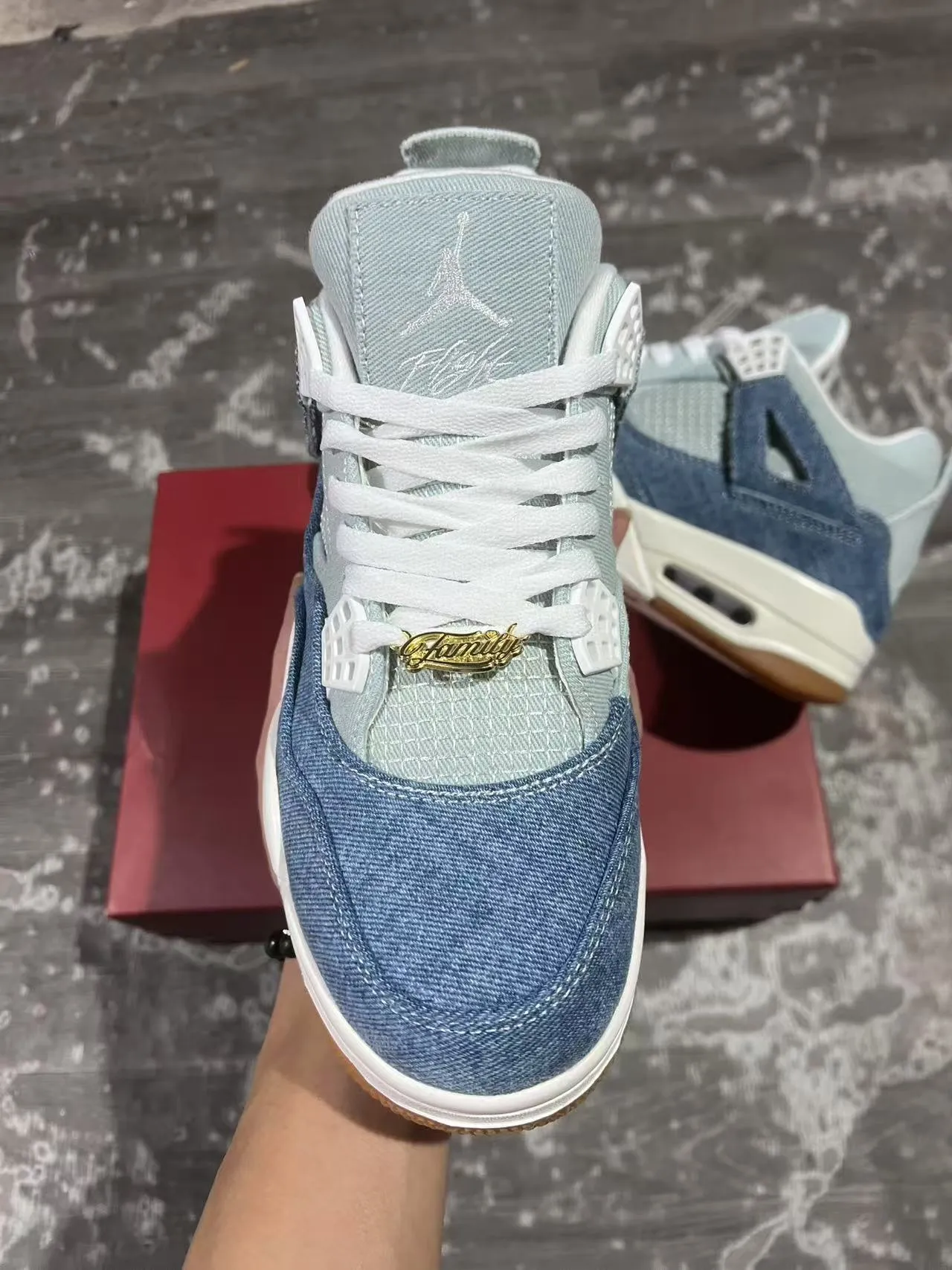 Air Jordan 4 Denim Blue White Gum Basketball Shoes 3