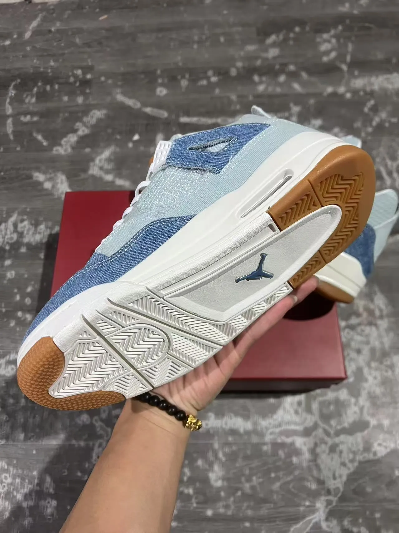 Air Jordan 4 Denim Blue White Gum Basketball Shoes 6
