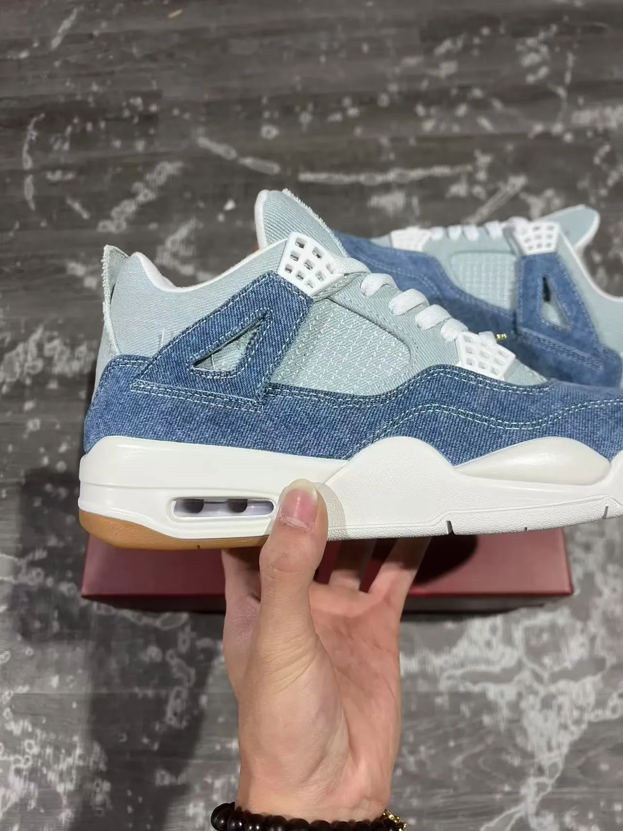 Air Jordan 4 Denim Blue White Gum Basketball Shoes 7